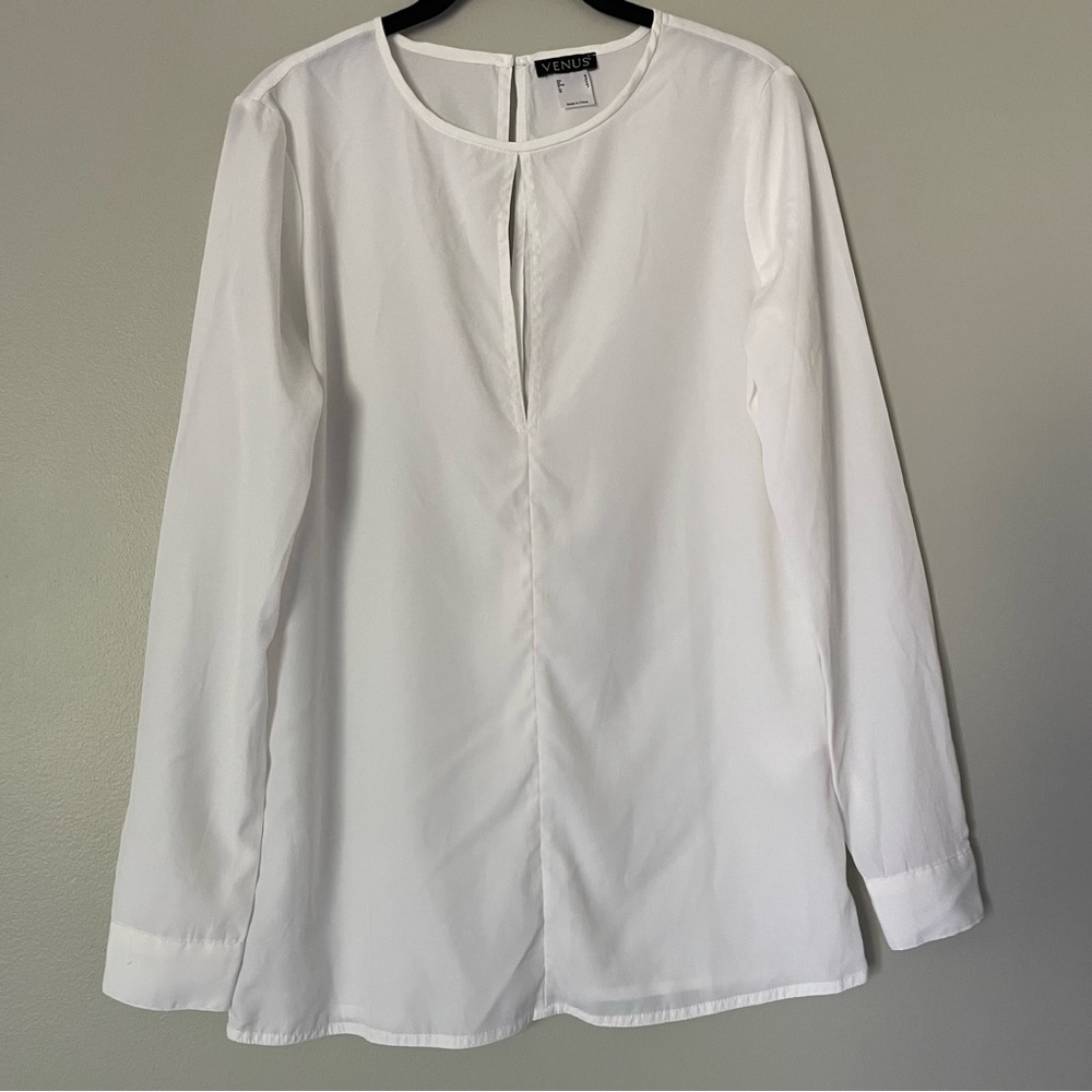 Venus Long Sleeve White Blouse - Picture 4 of 12